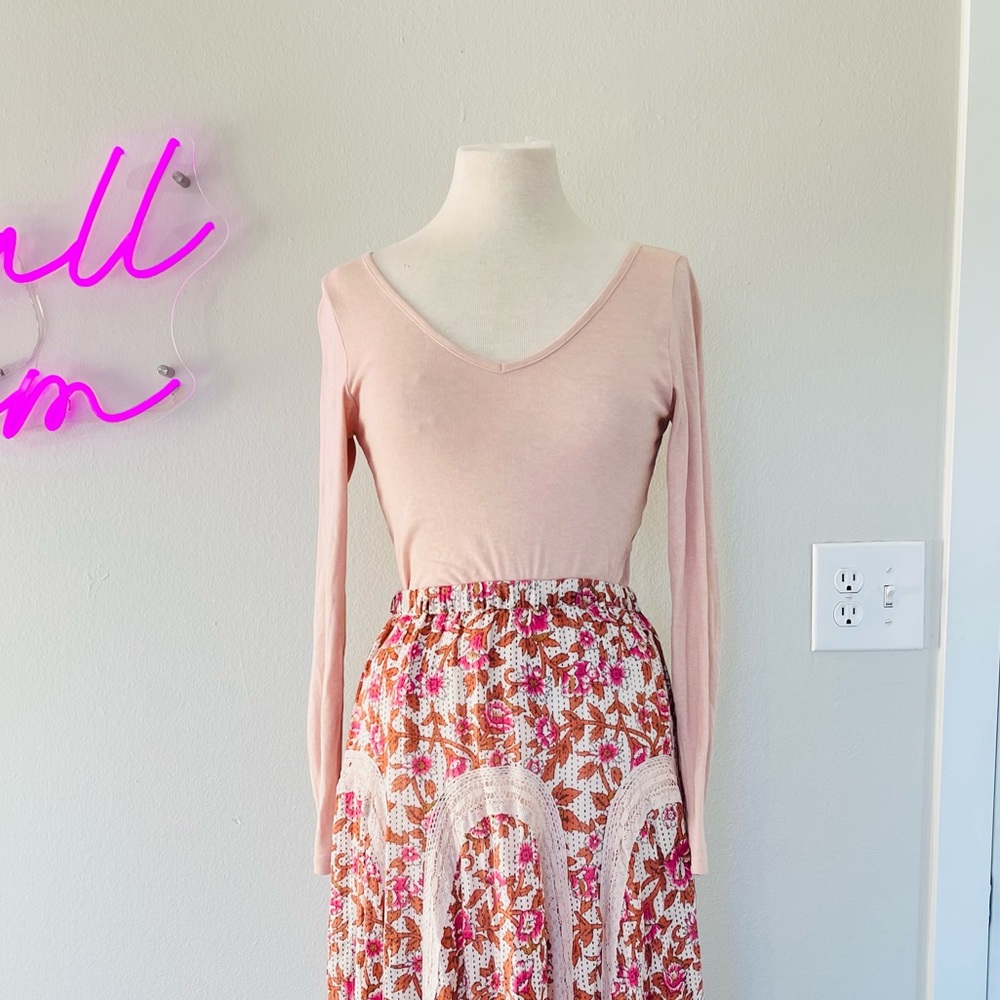 H&M Basic Pink Long Sleeve T-Shirt